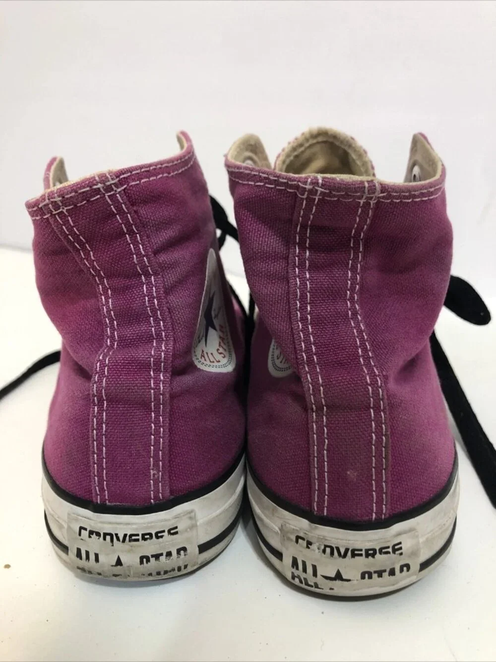 Lot of 2 Converse Chuck Taylor All Star Sneakers White & Purple M7650 Wmn Sz 7